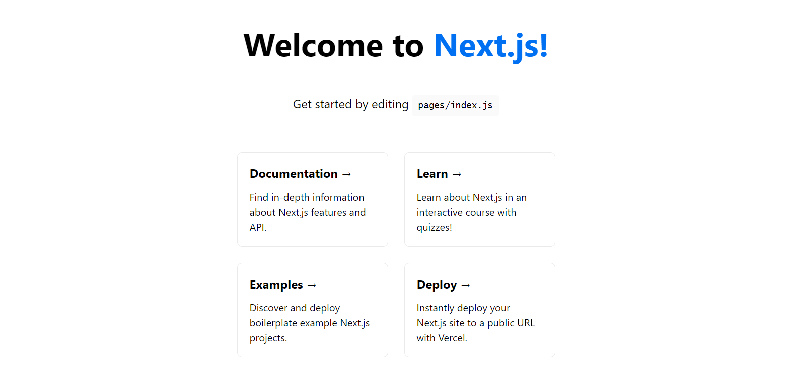 screenshot of the NextJs app